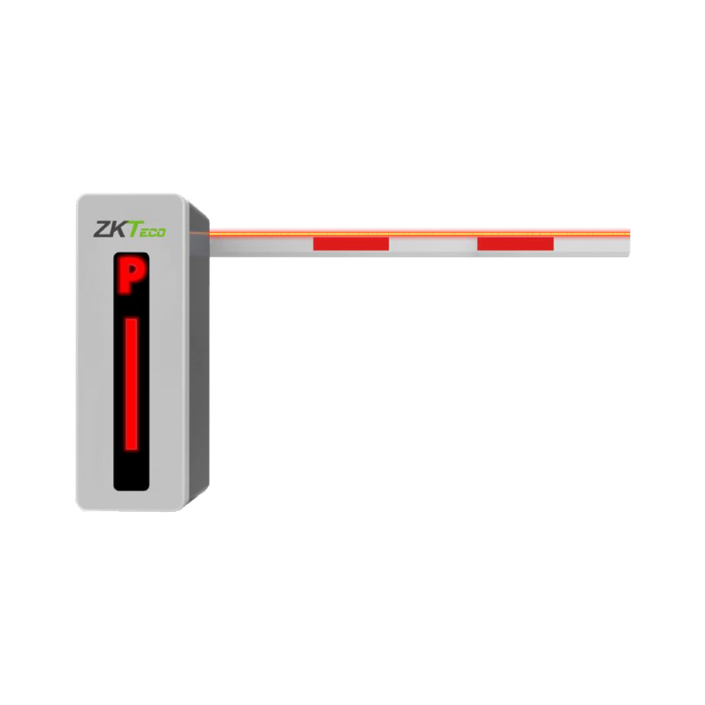 [ZKT-BGM545L] Barrera vehicular con led en el chasis, 220v/110v, mástil de 4.5m (2.5m+2.2m), apertura de 2.5s, chasis al lado izquierdo (brazo incluido) 3millones de ciclos (Remplazo de CMP200). ZKTeco