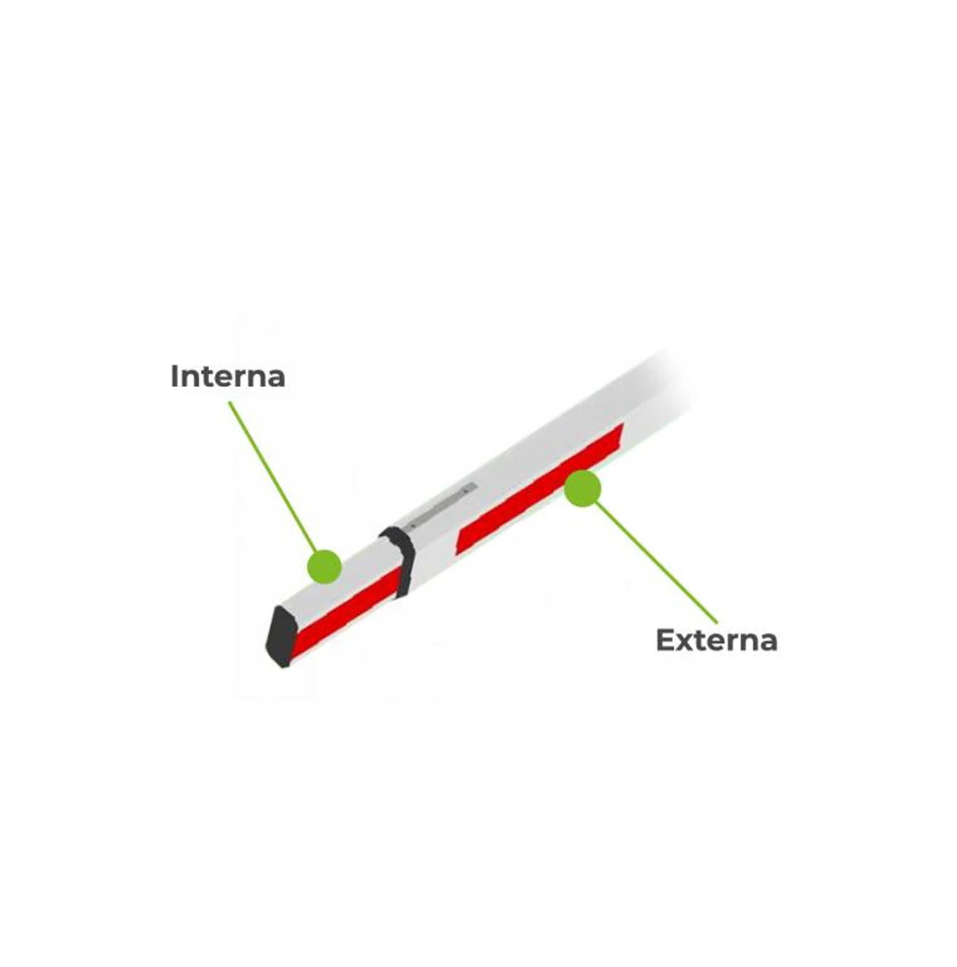 [ZKT-ARM-CMP-BGM-45M] Brazo para barrera vehicular, sin leds, Telescopico de 2.4m a 4.5m, compatible con CMP y BGM. ZKTeco