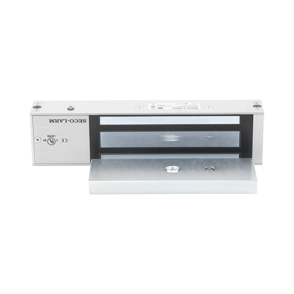 [SCL-E-941SA-1K2PQ] Cerradura electromagnética de 1200 lbs de presión, 12/24VDC, con relevador de sensor de retención y LED de estado. Seco-Larm