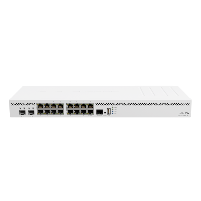 Cloud Core Router 16 puertos Gigabit, CPU ARM 64bit 4 Núcleos 1.7 GHz, 4 GB RAM. Mikrotik