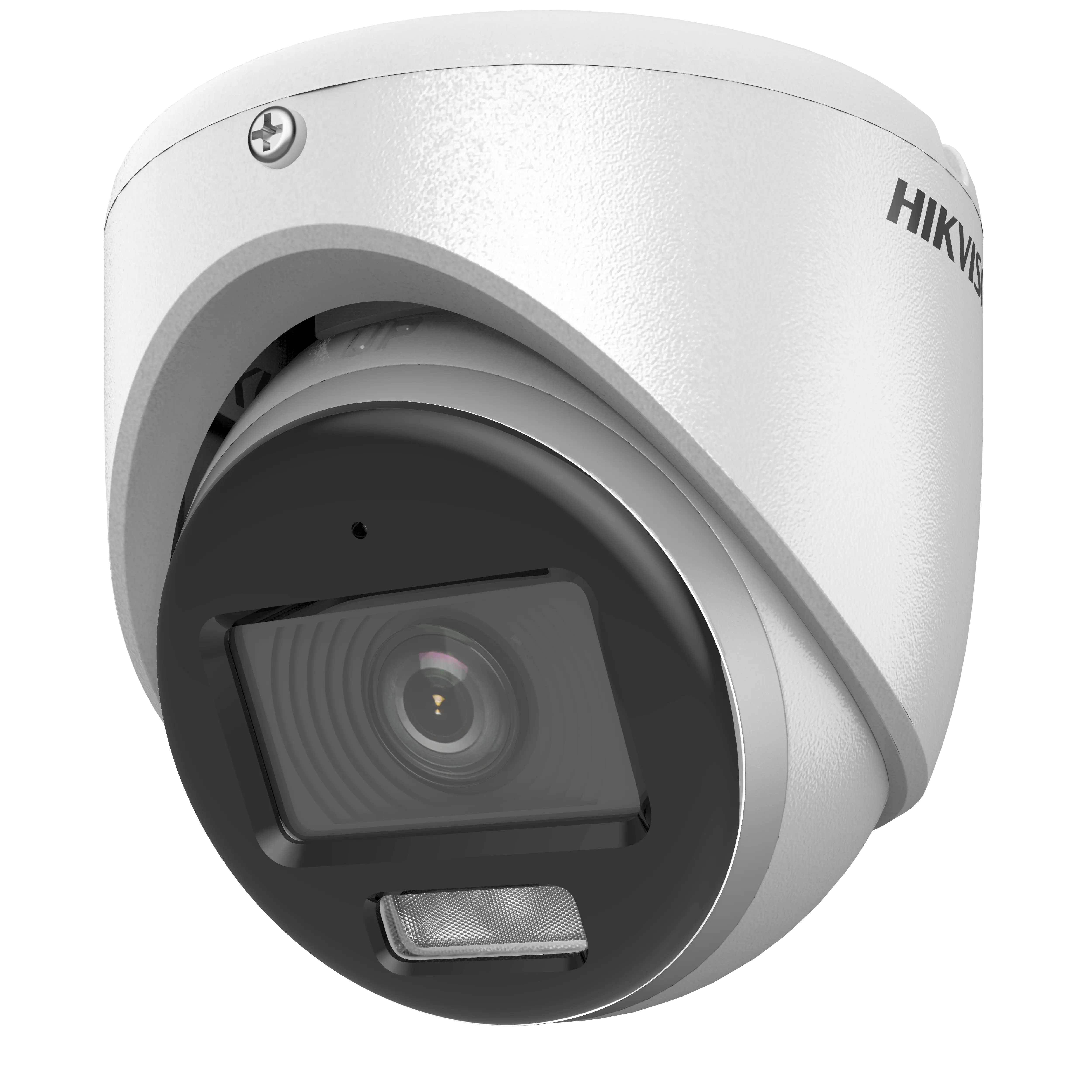 [HIK-DS-2CE70DF0T-LMFS(2.8mm)] Cámara Turret 2MP ColorVu con luz híbrida inteligente y micrófono (metálica)