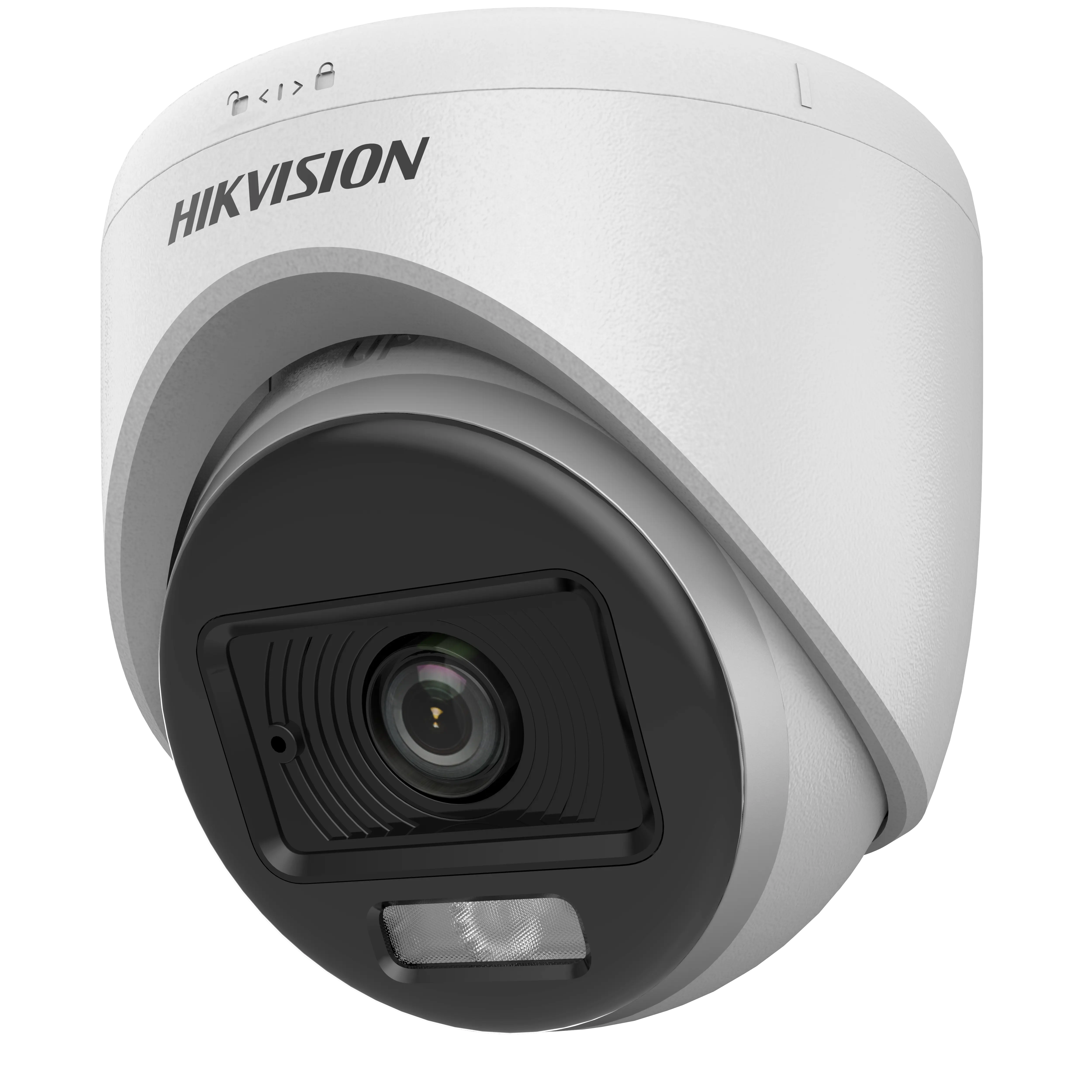 [HIK-DS-2CE70KF0T-LPFS(2.8mm)] Cámara Turret 5MP ColorVu 3K híbrida con luz blanca/IR 20 m y micrófono