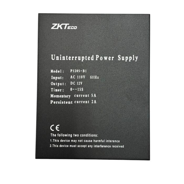 [ZKT-P1205-B1] Fuente de alimentación 12VDC con cargador de batería,5A/2A. ZKTeco