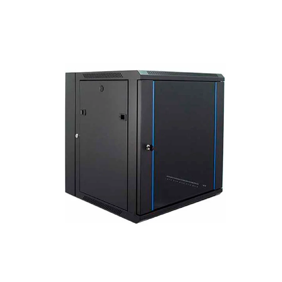 [IFL-IFM-WM-MZH-9U] Gabinete de pared doble sección 9U (600×600 mm) con puerta de vidrio templado y cerradura.