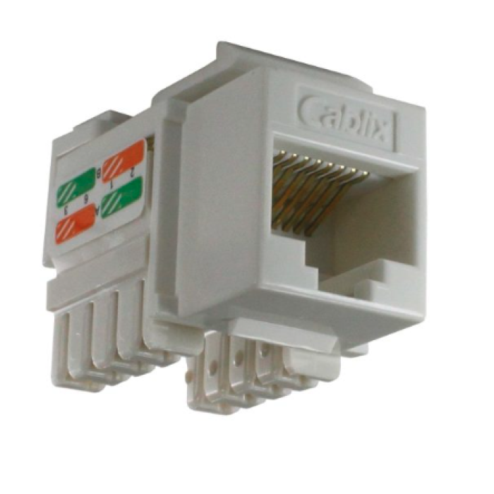 [CBL-MK6-01B] Keystone jack UTP CAT6 LA, 110IDC, 90º-RAL 5017, color azul.