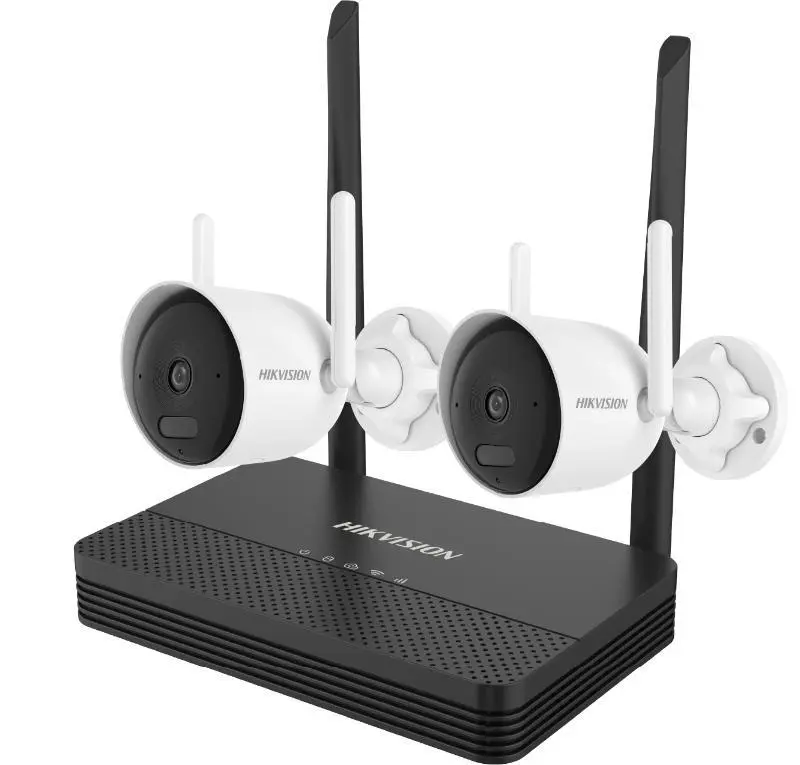 [HIK-NKS424WBH] Kit de NVS WiFi 6 (Easylink) dos Bullet, H.265 de 4 MP, Micro SD, hasta 512 GB, Micrófono y altavoz integrados