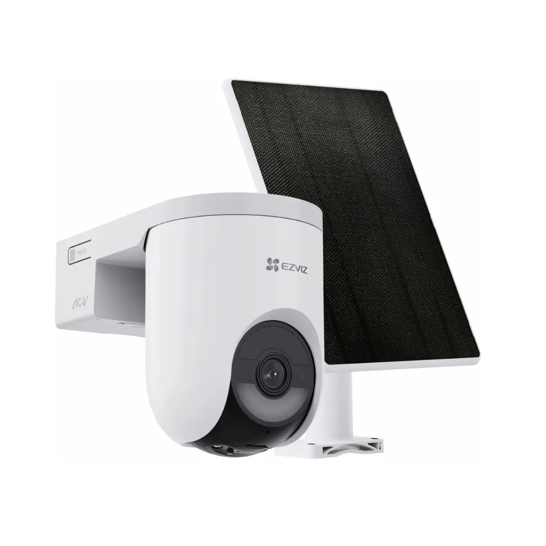 [CS-HB8c-SP-R100(4MP-W4GA)(1N4WL4GA)] Kit de cámara wifi, HB8 Lite 4G + Panel solar, Wifi 6, 2K, Vista 360°, Detección humano y vehículo, Seguimiento inteligente, Visión nocturna a color, audio bidireccional, luz estroboscópica, MicroSD.