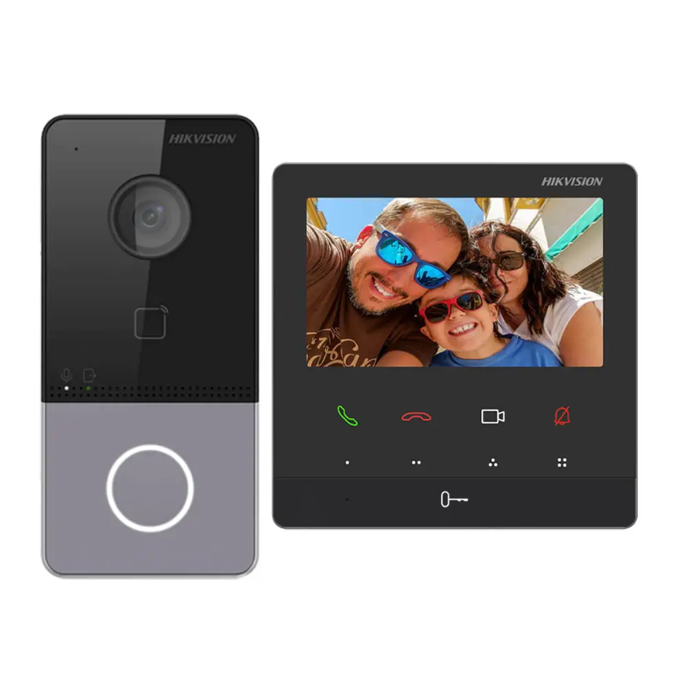 [HIK-DS-KIS606-P] Kit de videoportero IP, Botón de llamada, control móvil mediante la aplicación Hik-Connect Dispositivo incluido: DS-KV6113-PE1(C) × 1, DS-KH6110-WE1 × 1, DS-KABV6113-RS × 1, PSU × 2. Hikvision