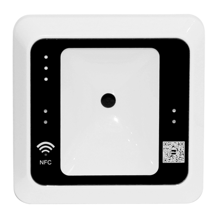 Lector de Códigos QR y RFID ZKTeco QR500-BM 13.56 MHz — Wiegand y RS-485 para Acceso por QR Dinámico, NFC y Tarjeta Mifare en Control de Visitantes