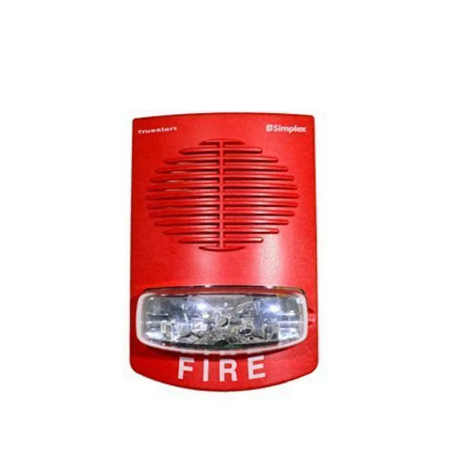 [SPL-4906-9151] Parlante con luz estroboscópica multicandela de 15-30-75-110 cd, No direccionable, color rojo letras blancas, montaje en pared. Simplex