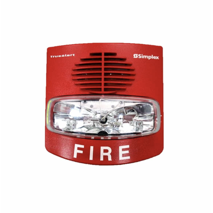 [SPL-4906-9127] Sirena con luz estroboscópica multicandela: 15-30-75-100cd, color rojo, montaje en pared. Simplex