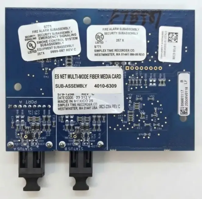 [SPL-4010-6309] Tarjeta de red de Fibra Óptica multimodo para panel 4010ES. Simplex