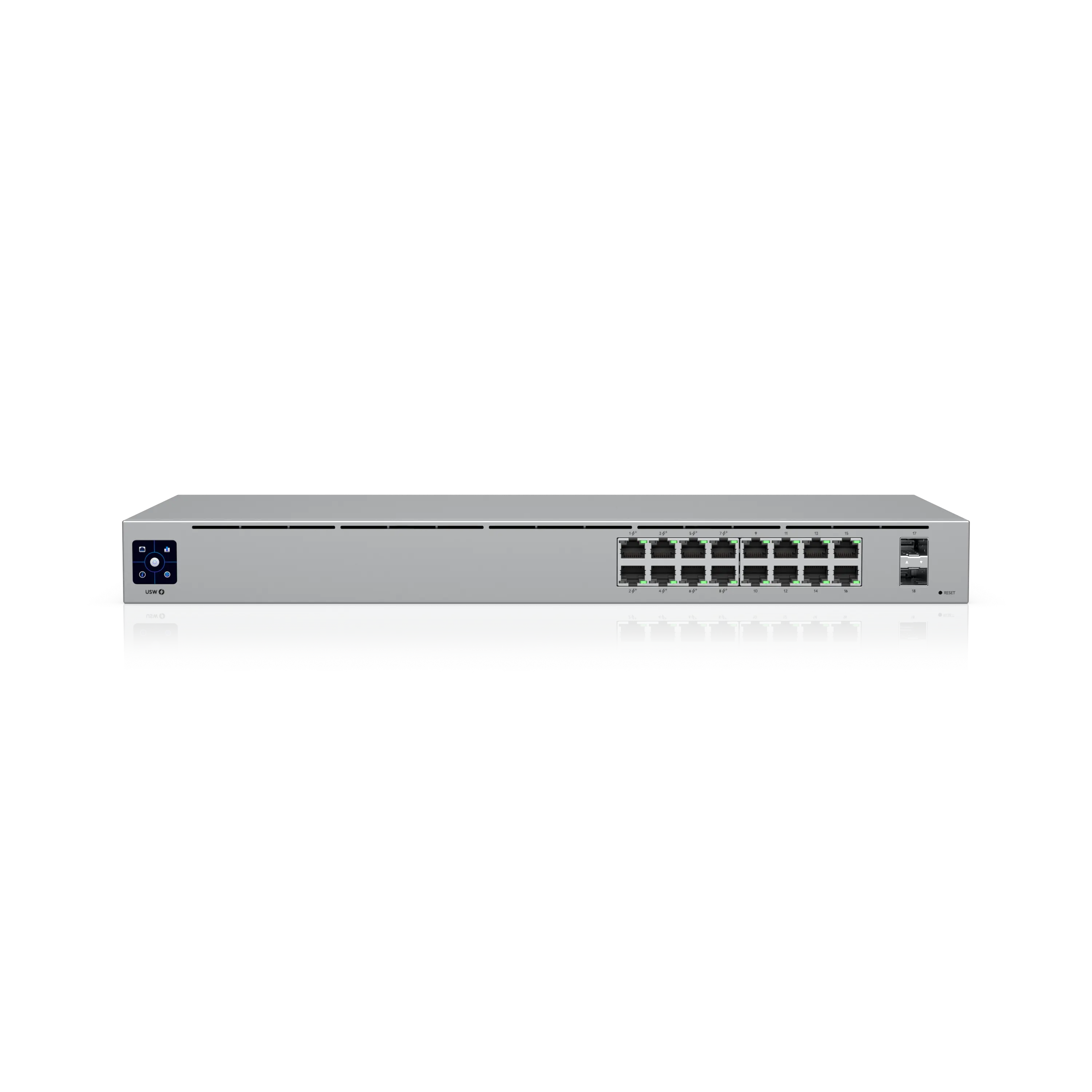 UniFi Switch Standard 16 PoE Gen2 | 8 Puertos PoE+ · 42W · 2 SFP · Sin Ventilador · Profundidad 200 mm