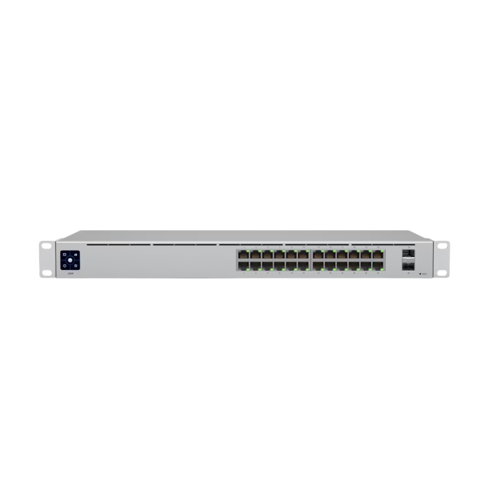 UniFi Switch Standard 24 | Layer 2 · 24 Puertos GbE + 2 SFP · 52 Gbps · Pantalla LCM Táctil · Sin Ventilador