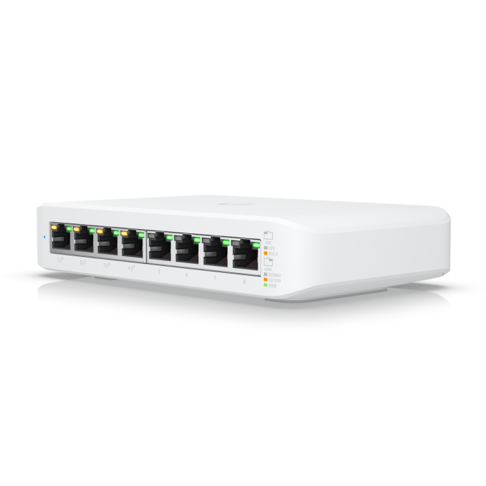[UBT-USW-LITE-8-POE] UNIFI Switch Lite Administrable PoE de 8 Puertos 10/100/1000 Mbps (4 puertos 802.3af/at), 52 W. Ubiquiti