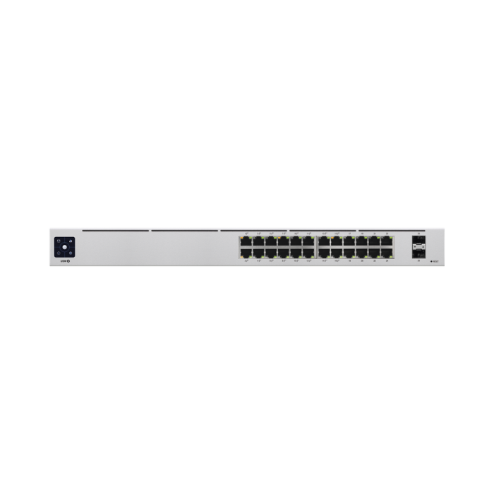 [UBT-USW-24-POE] UniFi Switch USW-24-POE Gen2, Capa 2 de 24 puertos (16 puertos PoE 802.3af/at + 8 puertos Gigabit) + 2 puertos 1G SFP, 95W, pantalla informativa